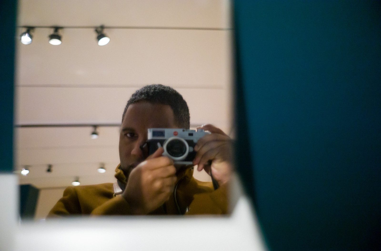 Sterling Smith, mirror self-portrait with a Leica